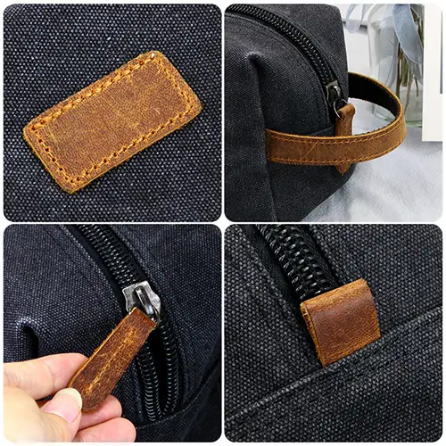 Large capacity interior of a rugged men's toiletry bag with waterproof lining for shaving kits and travel essentials